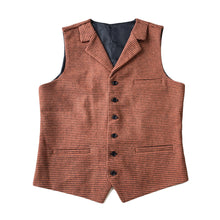 Load image into Gallery viewer, Burnt Orange Houndstooth Men&#39;s Vest for Wedding Party Formal Casual Waistcoat
