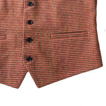 Load image into Gallery viewer, Burnt Orange Houndstooth Men's Vest for Wedding Party Formal Casual Waistcoat