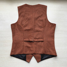 Load image into Gallery viewer, Burnt Orange Houndstooth Men&#39;s Vest for Wedding Party Formal Casual Waistcoat
