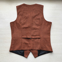 Load image into Gallery viewer, Burnt Orange Houndstooth Men's Vest for Wedding Party Formal Casual Waistcoat