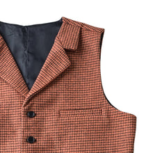 Load image into Gallery viewer, Burnt Orange Houndstooth Men's Vest for Wedding Party Formal Casual Waistcoat