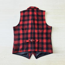 Load image into Gallery viewer, Plaid Red Satin Back Wedding Vest for Groomsmen
