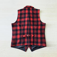 Load image into Gallery viewer, Plaid Red Satin Back Wedding Vest for Groomsmen