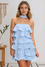 Load image into Gallery viewer, Strapless Ruffles Homecoming Dress 2026 Scarf Mini Dress