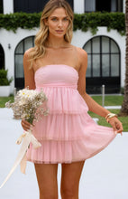Load image into Gallery viewer, Tiered Ruffles Homecoming Dress Strapless Mini Dress