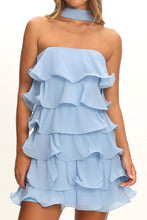Load image into Gallery viewer, Strapless Ruffles Homecoming Dress 2026 Scarf Mini Dress