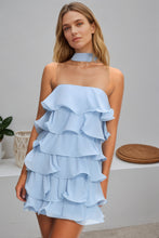 Load image into Gallery viewer, Strapless Ruffles Homecoming Dress 2026 Scarf Mini Dress
