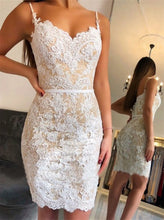 Load image into Gallery viewer, White Homecoming Dress 2023 Short Spaghetti Straps Lace
