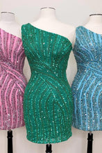 Load image into Gallery viewer, Trendy Homecoming Dress 2023 Short Tight One-shoulder Sequin