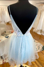 Load image into Gallery viewer, Trendy Homecoming Dress 2023 Short Spaghetti Straps Tulle with Appliques