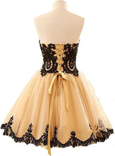 Load image into Gallery viewer, Fairy Homecoming Dress 2023 Short Strapless Tulle with Lace Appliques Corset Back