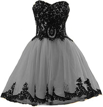 Load image into Gallery viewer, Fairy Homecoming Dress 2023 Short Strapless Tulle with Lace Appliques Corset Back