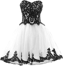 Load image into Gallery viewer, Fairy Homecoming Dress 2023 Short Strapless Tulle with Lace Appliques Corset Back
