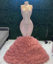 Load image into Gallery viewer, Black Girl Prom Dress 2024 V Neck Beaded Mermaid