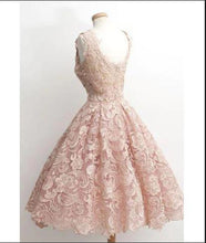 Load image into Gallery viewer, Fairy Homecoming Dress 2023 Short V Neck Sleeveless Lace Zipper Up