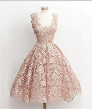 Load image into Gallery viewer, Fairy Homecoming Dress 2023 Short V Neck Sleeveless Lace Zipper Up