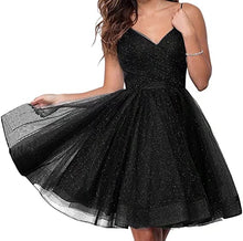 Load image into Gallery viewer, Sparkly Homecoming Dress 2023 Short Spaghetti Straps Tulle Sequined