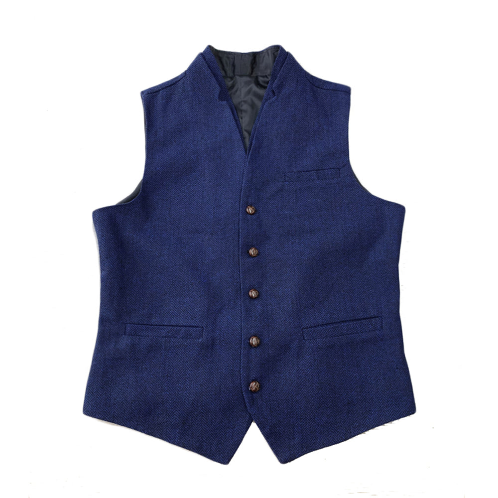 Royal Blue Men's Vest for Wedding Party Formal Casual Waistcoat