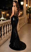 Load image into Gallery viewer, Ornate Spaghetti Straps Sequins Mermaid Prom Dress