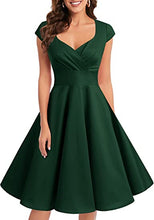 Load image into Gallery viewer, Elegant Homecoming Dress 2023 Short V Neck Gap Sleeves Satin with Pleats