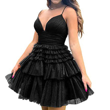 Load image into Gallery viewer, Fairy Homecoming Dress 2023 Short Spaghetti Straps Tiered Tulle