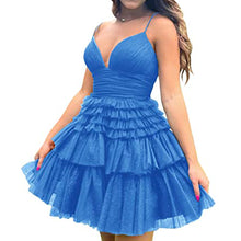 Load image into Gallery viewer, Fairy Homecoming Dress 2023 Short Spaghetti Straps Tiered Tulle