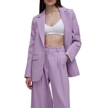 Load image into Gallery viewer, Purple Women&#39;s Suits 2 Pieces Blazer Pants 2023 Pockets Oversized Casual Suit Sets
