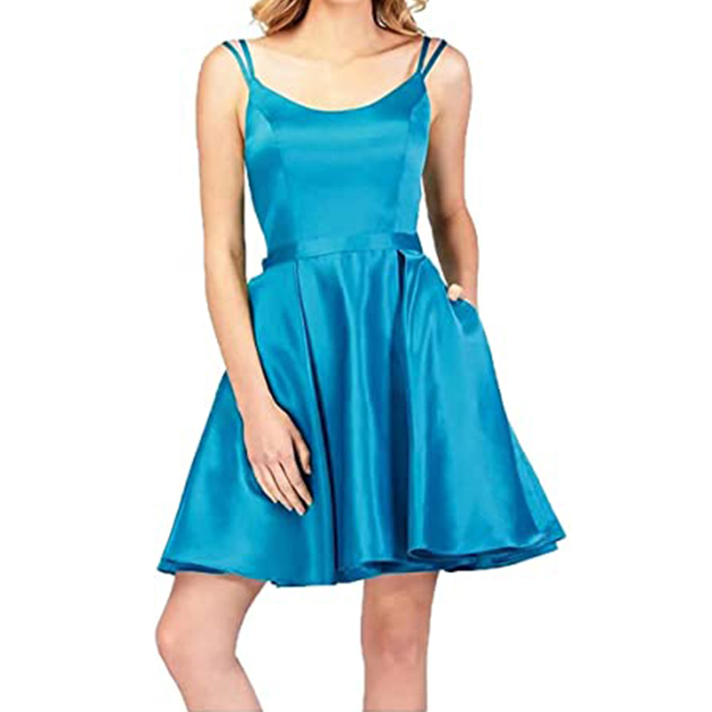 Short Homecoming Dress 2023 Spaghetti Straps Satin with Pockets Corset DCdress Short Homecoming Dress 2023 Spaghetti Straps Satin with Pockets Corset DCdress