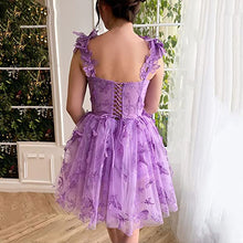 Load image into Gallery viewer, Fairy Homecoming Dress 2023 Short Sweetheart Straps Tulle Butterfly Corset Back
