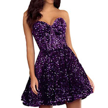 Load image into Gallery viewer, Sparkly Homecoming Dress 2023 Short Strapless Zipper Up Back Sequin