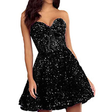Load image into Gallery viewer, Sparkly Homecoming Dress 2023 Short Strapless Zipper Up Back Sequin