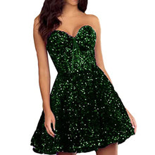 Load image into Gallery viewer, Sparkly Homecoming Dress 2023 Short Strapless Zipper Up Back Sequin