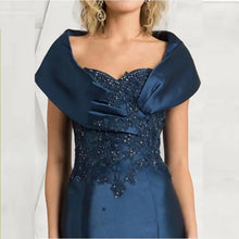 Load image into Gallery viewer, Mermaid Mother of the Bride Dresses Sequin Lace Appliques Wedding Guest Dress Trumpet Satin Long Formal Dress