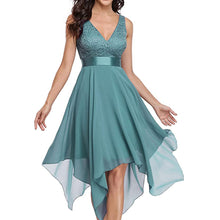 Load image into Gallery viewer, Short Homecoming Dress 2023 V Neck Chiffon Irregular Hem Sleeveless