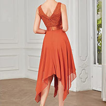 Load image into Gallery viewer, Short Homecoming Dress 2023 V Neck Chiffon Irregular Hem Sleeveless