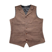 Load image into Gallery viewer, Brown Men&#39;s Vest for Groomsmen Wedding Party Formal Casual
