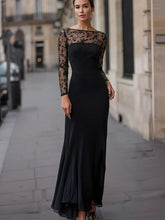Load image into Gallery viewer, Long Sleeves Lace Evening Gown Chiffon Mermaid Prom Dress