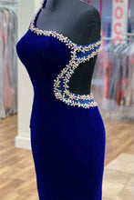Load image into Gallery viewer, Royal Blue Homecoming Dress 2023 One-shoulder Velvet