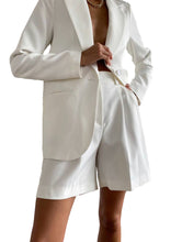 Load image into Gallery viewer, White Women&#39;s Suits 2 Pieces Blazer Short Pants 2023 Elegant Solid Color Casual Suit Sets
