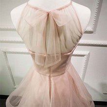 Load image into Gallery viewer, Pink Homecoming Dress 2023 Short Halter Neck Tulle Horsehair