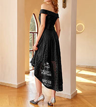 Load image into Gallery viewer, Elegant Short Homecoming Dress 2023 Off the Shoulder Lace High Low Hem