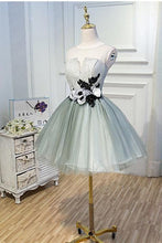 Load image into Gallery viewer, Fairy Homecoming Dress 2023 Short Illusion Neck Sleeveless Tulle