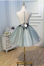 Load image into Gallery viewer, Fairy Homecoming Dress 2023 Short Illusion Neck Sleeveless Tulle