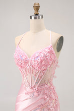 Load image into Gallery viewer, Candy Pin Spaghetti Straps Beaded Corset Short Homecoming Dress with Appliques