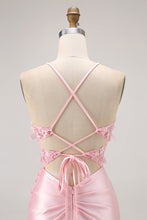 Load image into Gallery viewer, Candy Pin Spaghetti Straps Beaded Corset Short Homecoming Dress with Appliques