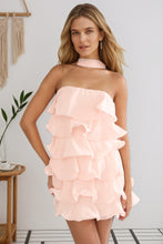 Load image into Gallery viewer, Strapless Ruffles Homecoming Dress 2026 Scarf Mini Dress