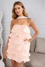 Load image into Gallery viewer, Strapless Ruffles Homecoming Dress 2026 Scarf Mini Dress