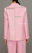 Load image into Gallery viewer, Pink Women&#39;s Suits 2 Pieces Blazer Pants 2023 Business Solid Color Casual Suit Sets
