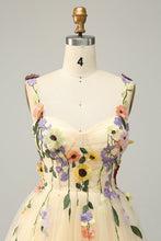 Load image into Gallery viewer, Light Green Spaghetti Straps A Line Short Homecoming Dress with 3D Appliques