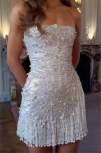 Load image into Gallery viewer, Sequin Homecoming Dress 2026 Mini Dress with Pearl